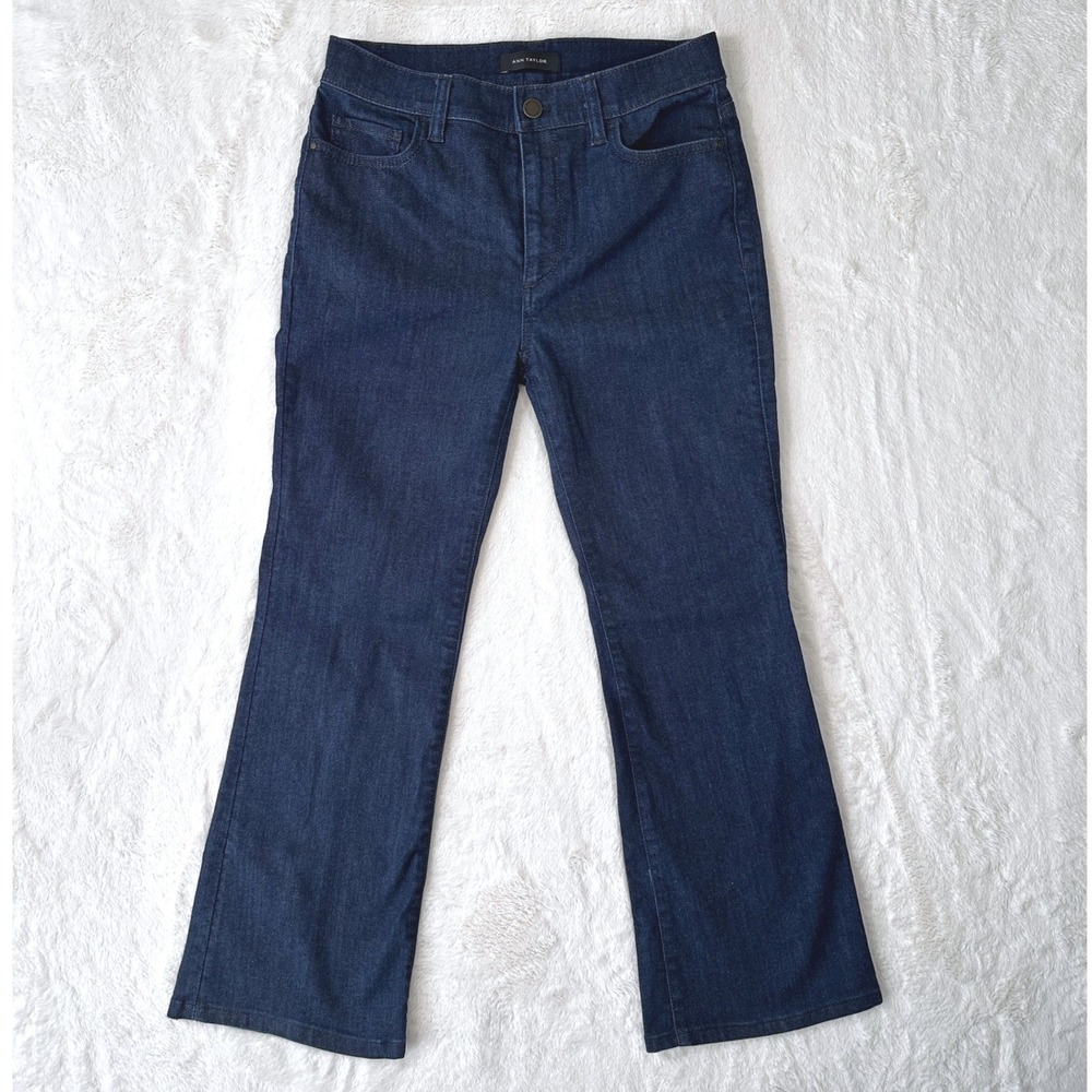 Ann Taylor Women's High Rise Flare Jeans Dark Wash Denim Size 2